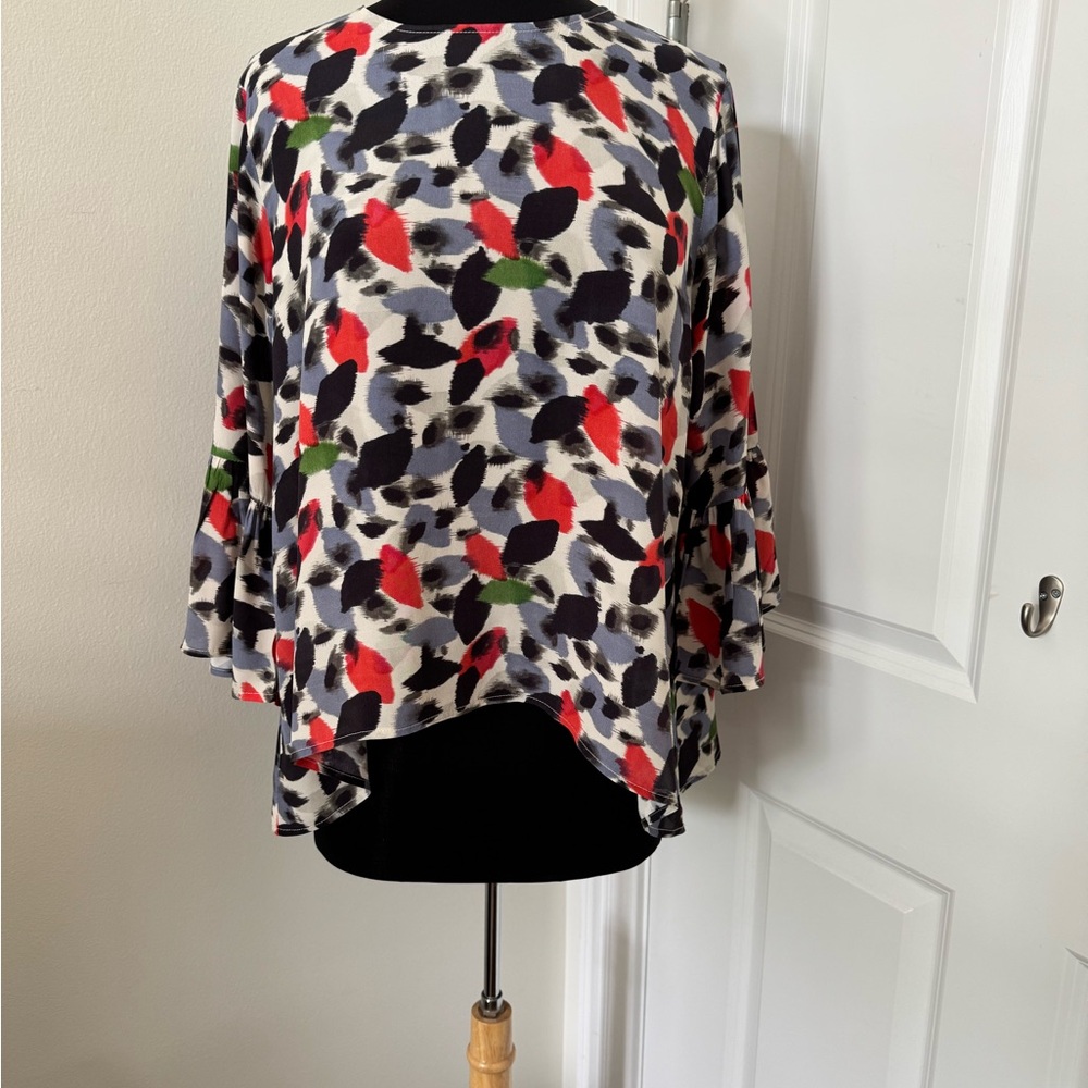 La Roque Multicolor Asymmetrical Boxy Blouse 3/4 Sleeve